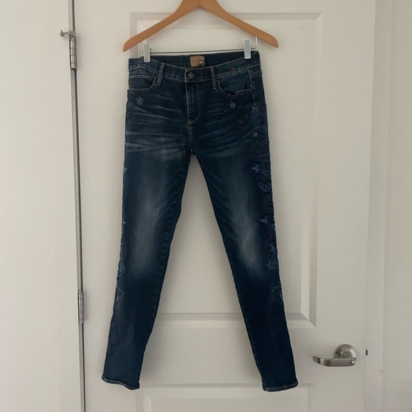 Driftwood Marilyn Floral Embroidered Jeans Boho Festival - Picture 1 of 7